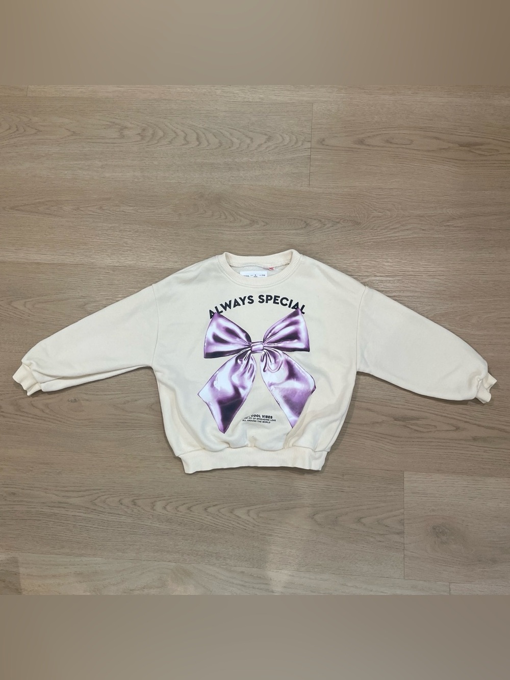 Zara Cream Kids Sweatshirt with Small Red Tag